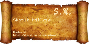 Skorik Márta névjegykártya